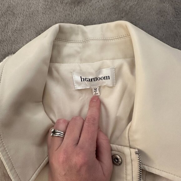 Heartloom Faux Fur Cream Jacket Coat Women's MEDIUM - Picture 3 of 7